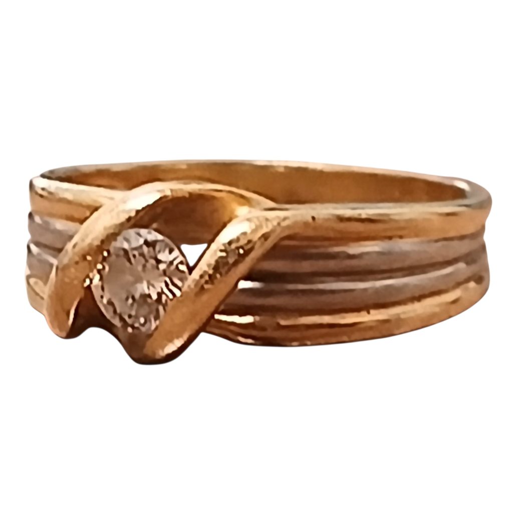 K18・Pt850 ダイヤモンドコンビリング