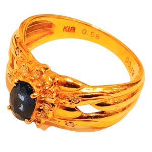 K18(18金)サファイア＆ダイヤ付きリング