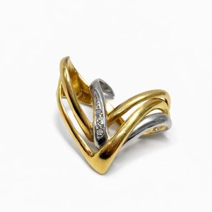 K18 18金 750 ゴールド ／Pt900 プラチナ コンビリング