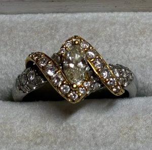 K18/Pt900 コンビ ダイヤモンドリング