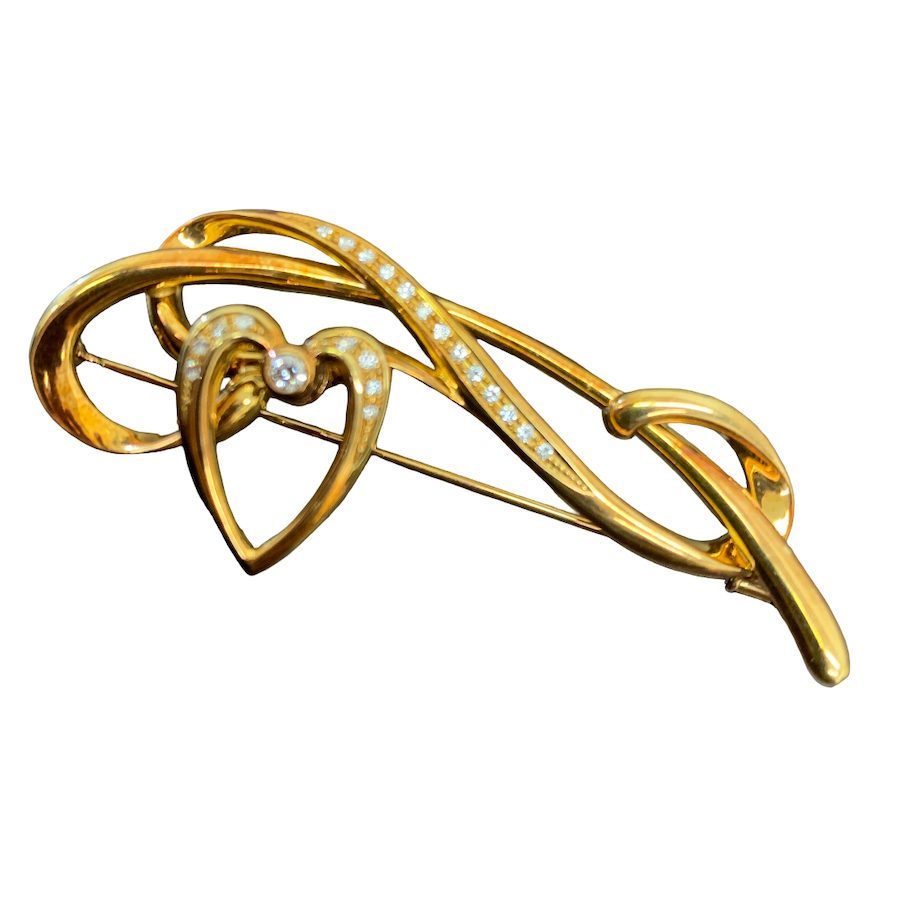 K18ブローチ0.25ct