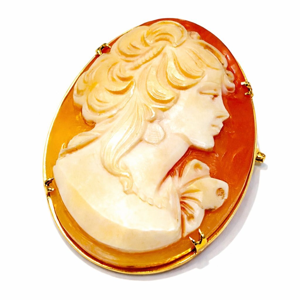 K18 カメオ ブローチ