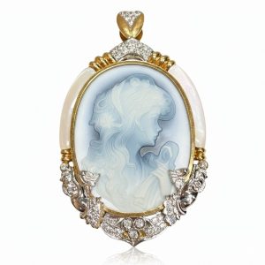 カメオ　ネックレストップ　K18（18金）