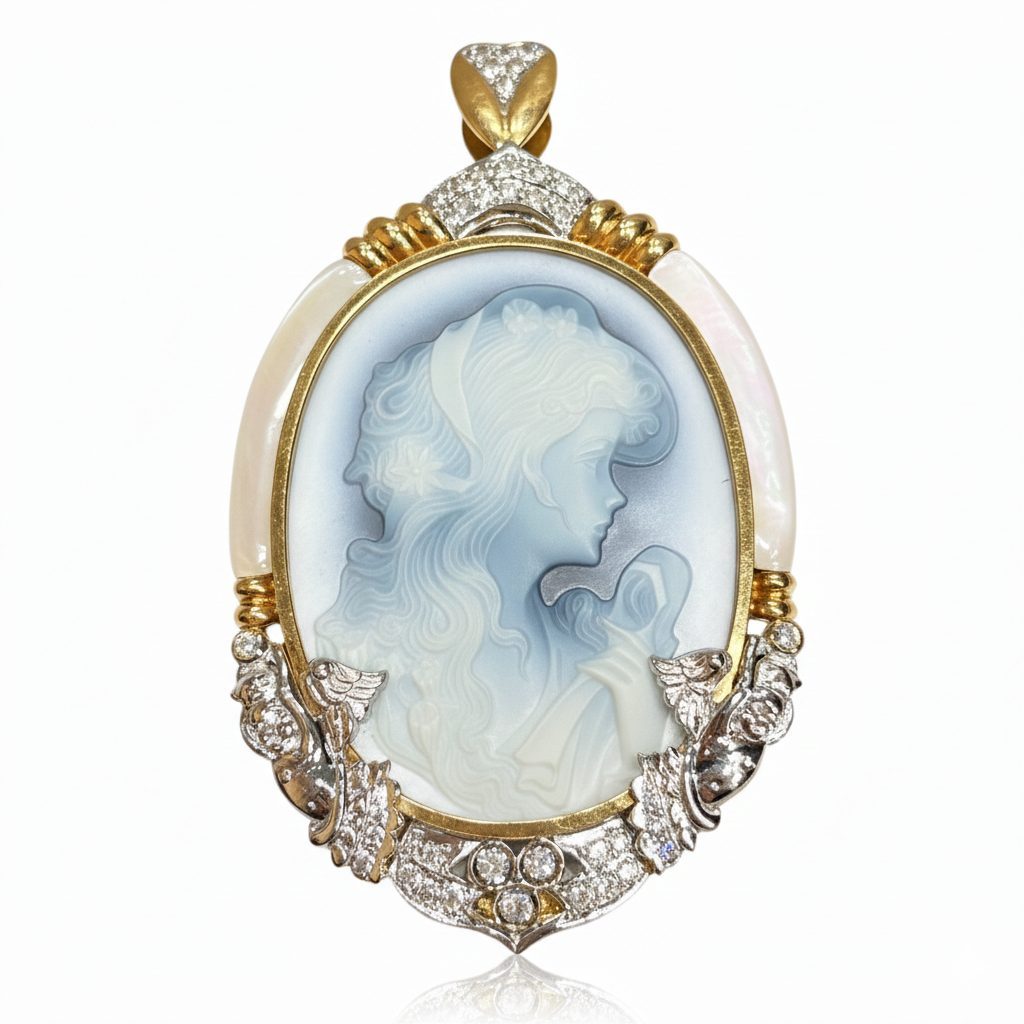 カメオ　ネックレストップ　K18（18金）