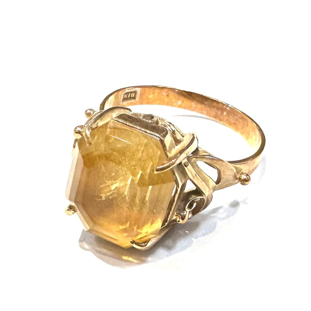 【貴金属】K18（18金/750）シトリン付リング ジュエリー アクセサリー