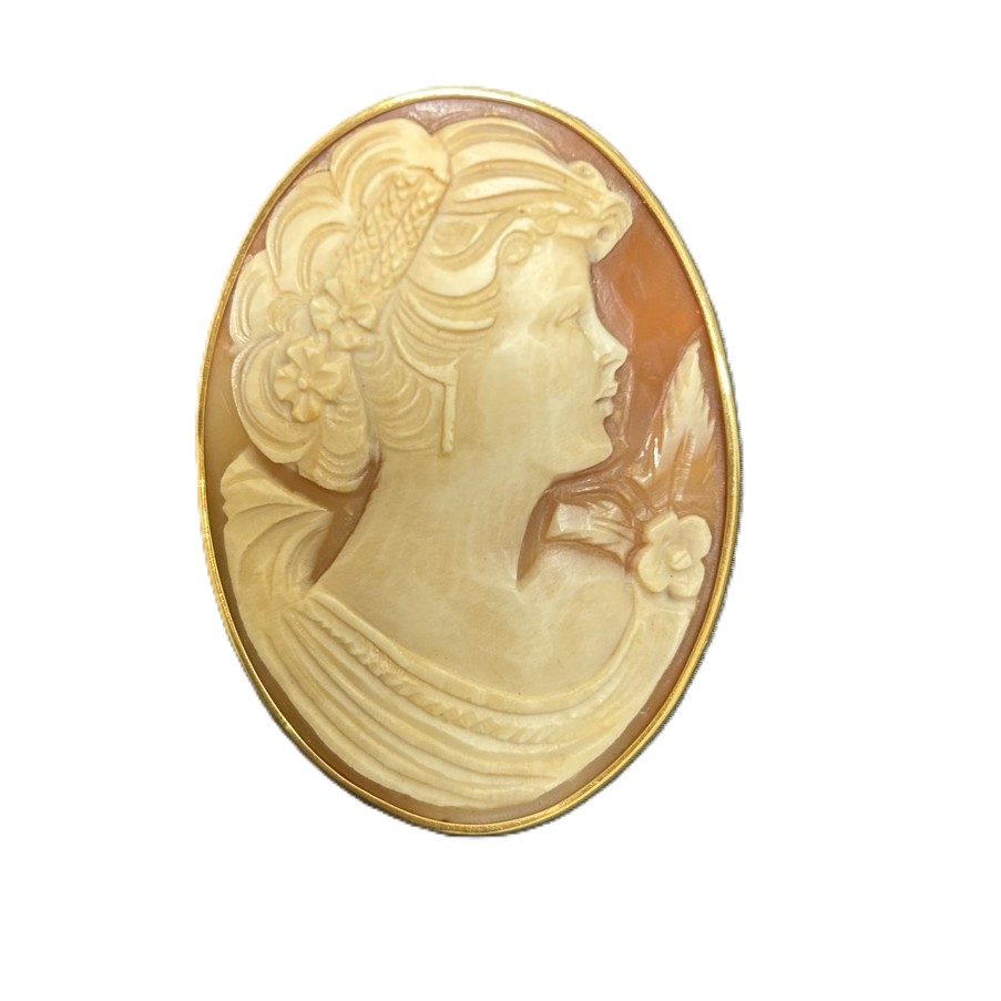 K18　(18金）　カメオブローチ