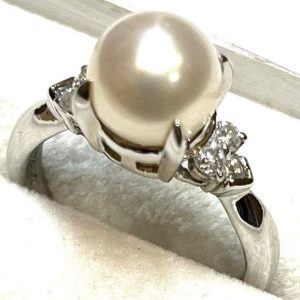 プラチナ900 (Pt900) リング パール付き 貴金属