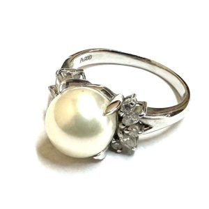 【貴金属】Pt900（プラチナ）パール付 リング ジュエリー アクセサリー