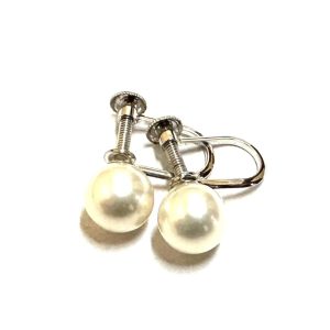 【貴金属】K14WG （14金/585）パール付イヤリング ジュエリー アクセサリー