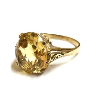 【貴金属】K18（18金/750）シトリン付リング ジュエリー アクセサリー