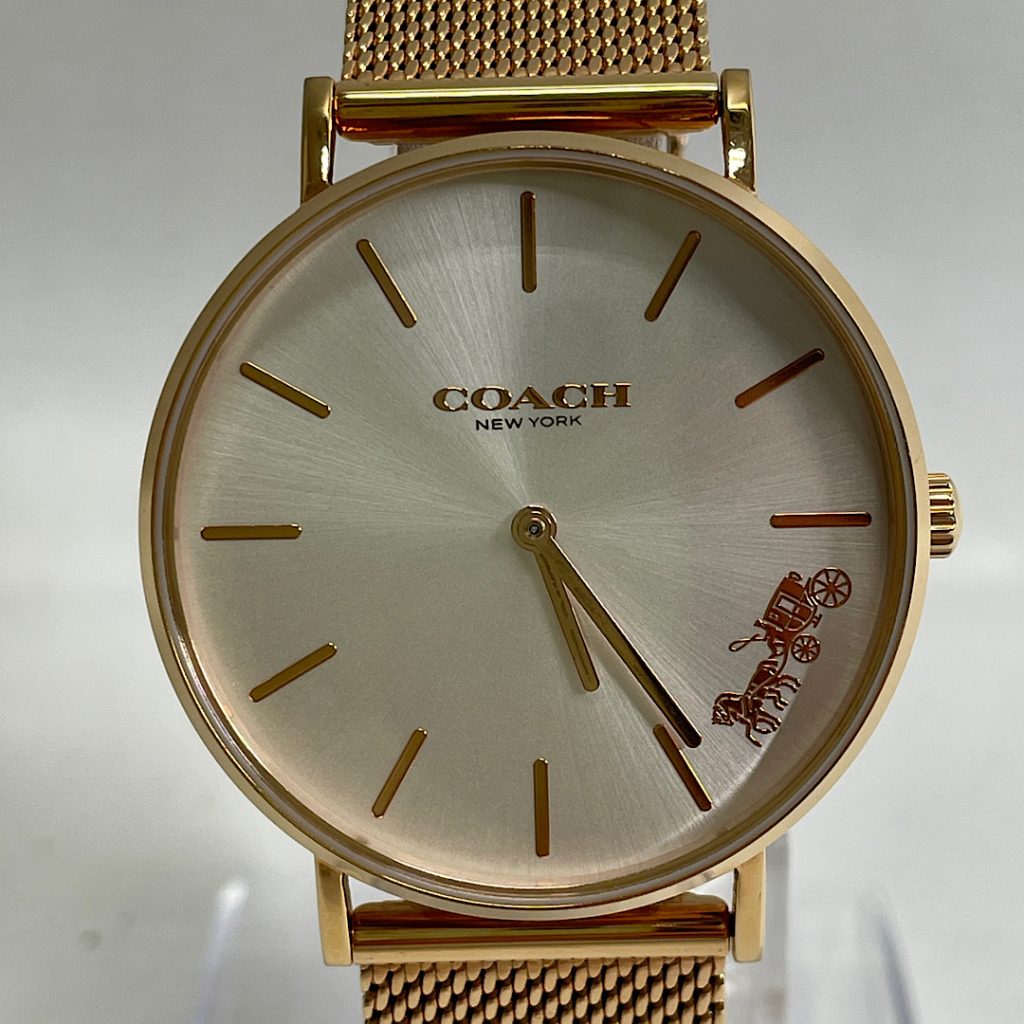 腕時計の高価買取| コーチ Perry ペリー ゴールドバンド腕時計の買取| 龍ケ崎市佐貫町
