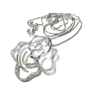 K18WG 18金 ホワイトゴールド 750 ネックレス メレダイヤ