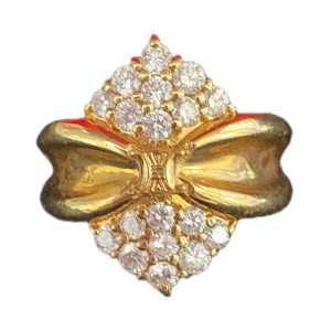 セリーヌ（CELINE） K18 ダイヤモンド リボンモチーフリング