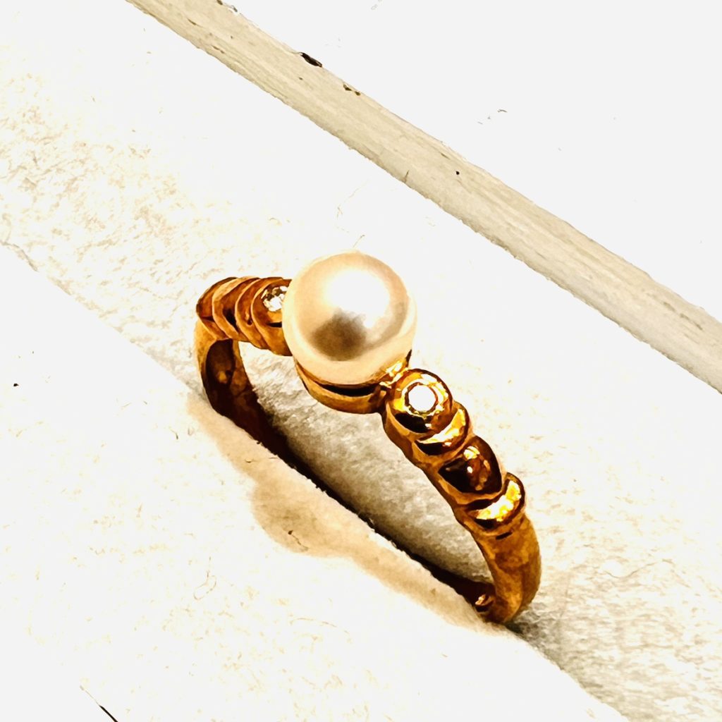 K18 18金 パール 真珠 リング