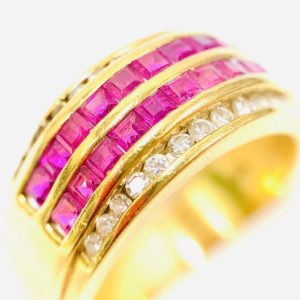 K18 ルビー ダイヤモンド ゴールドリング アクセサリー