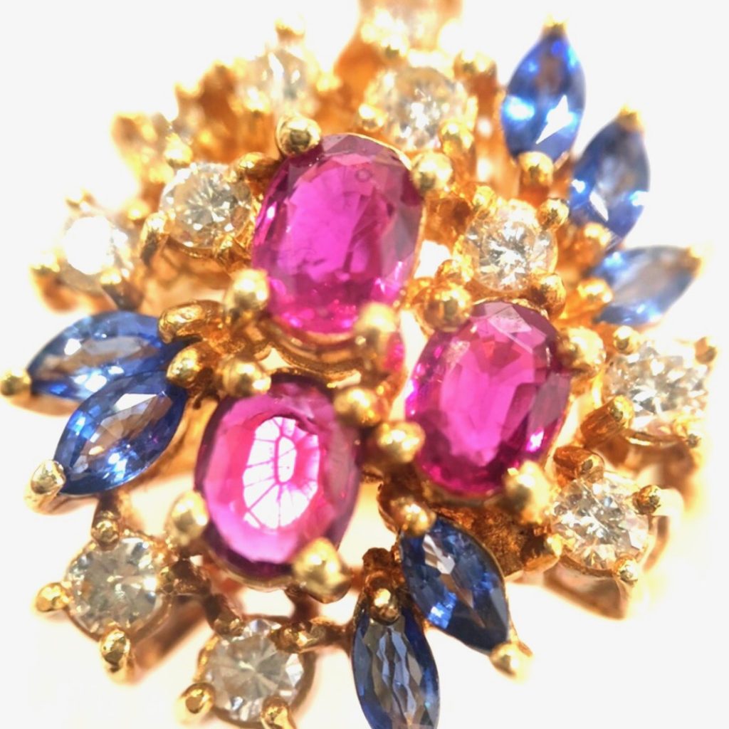 K18 ルビー サファイア ダイヤモンド ゴールド リング