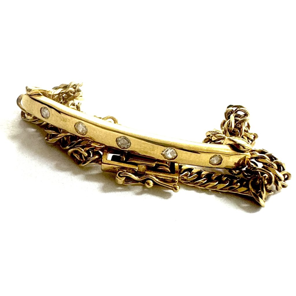 K18 750 18金 ブレスレット メレダイヤ付き