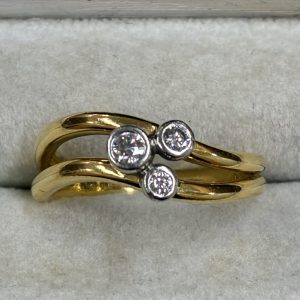 K18/Pt900 ダイヤモンドリング