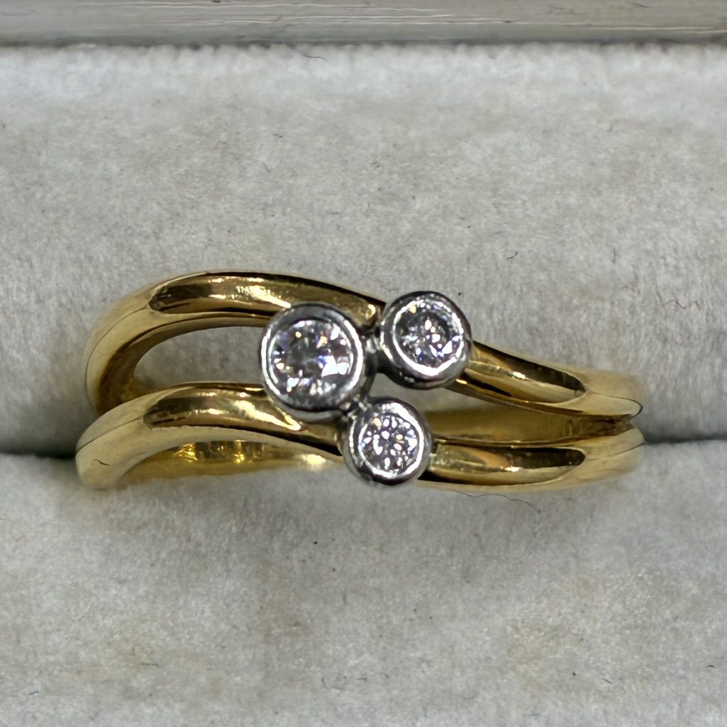 K18/Pt900 ダイヤモンドリング