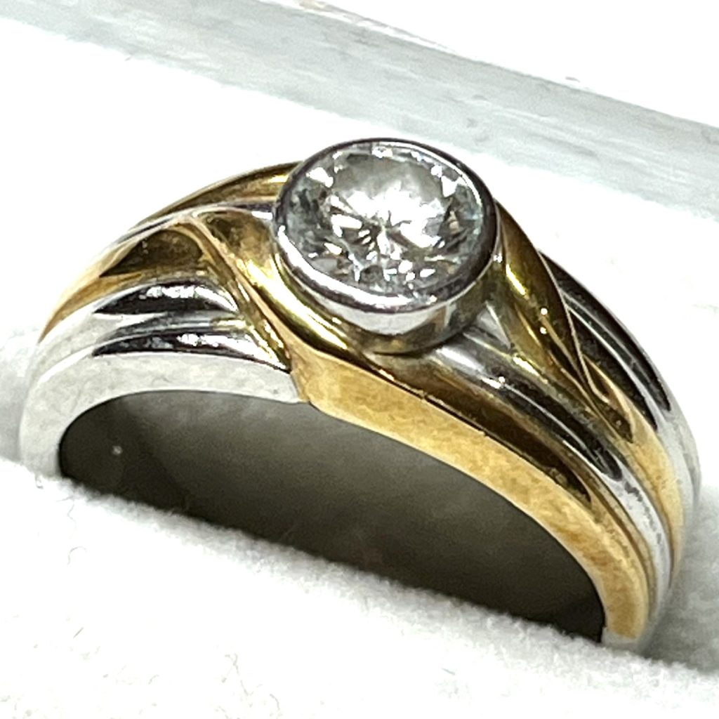 K18 Pt850 ダイヤモンド 金・プラチナ コンビ リング 指輪 アクセサリー