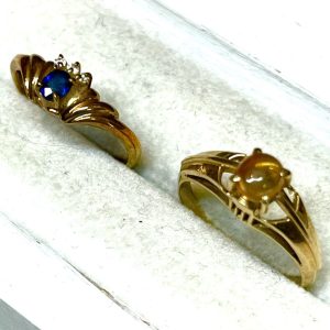 K18 石あり リング 2点