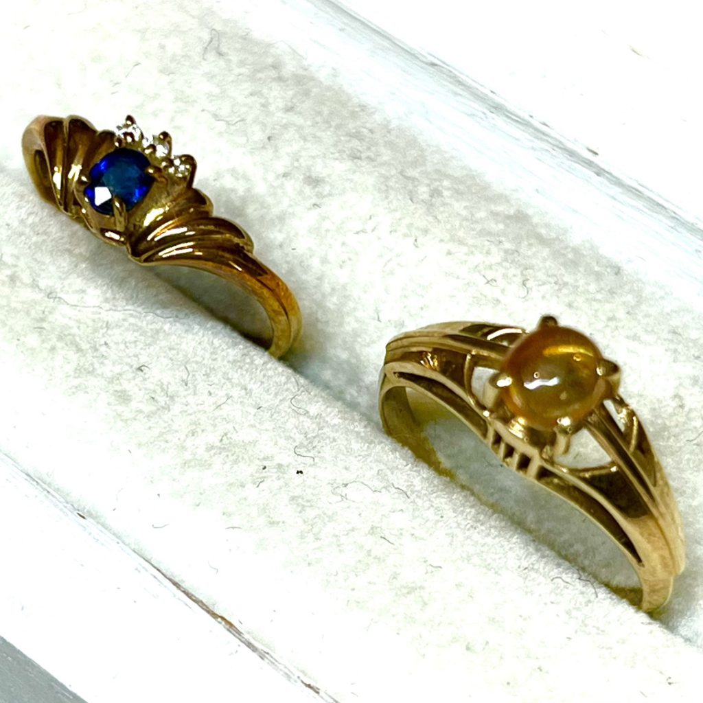 K18 石あり リング 2点