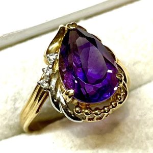 K18 (18金) Pt900 (プラチナ900) コンビ リング 宝石付き 貴金属