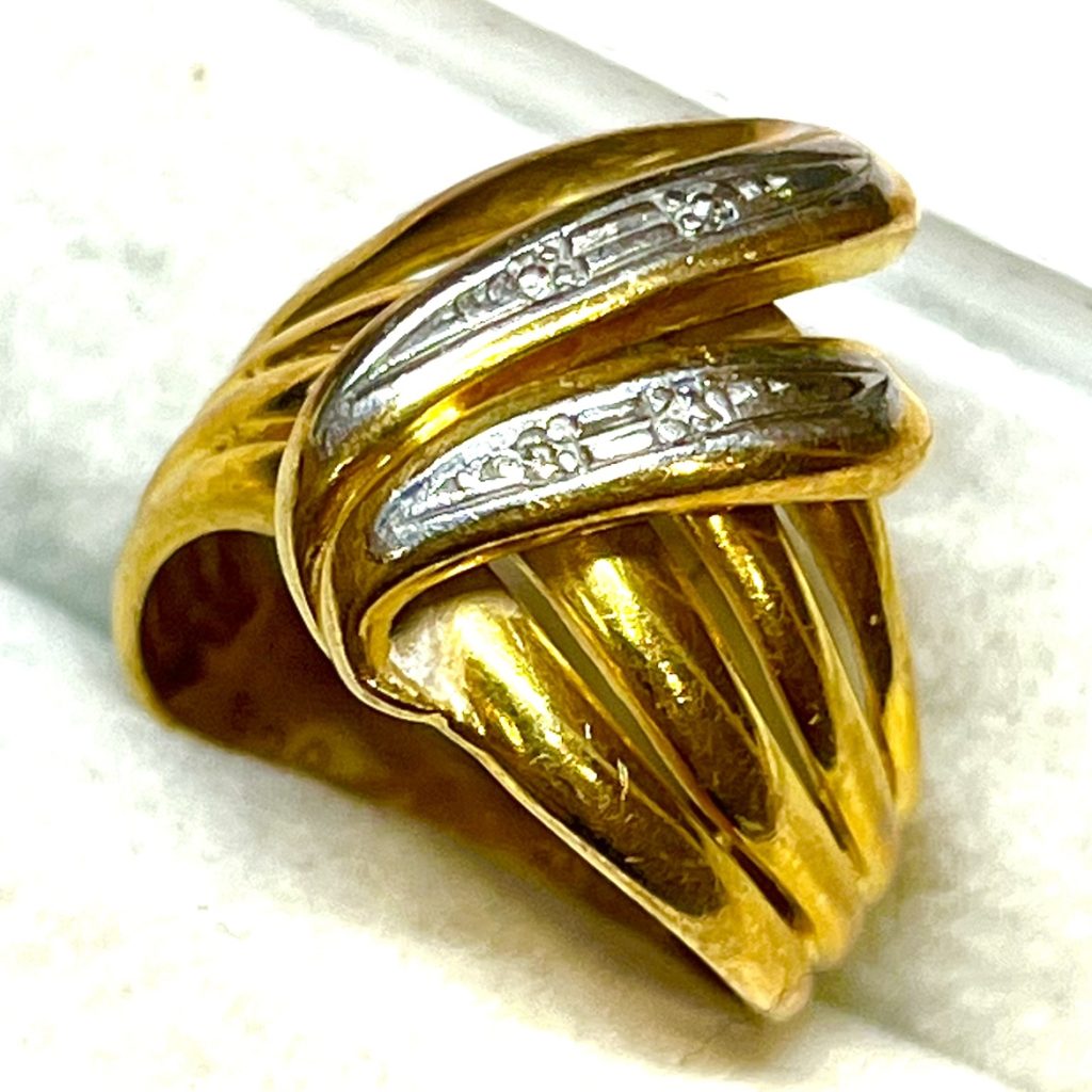 K18 Pt900 ダイヤモンド付き 18金・プラチナコンビ リング 指輪 アクセサリー