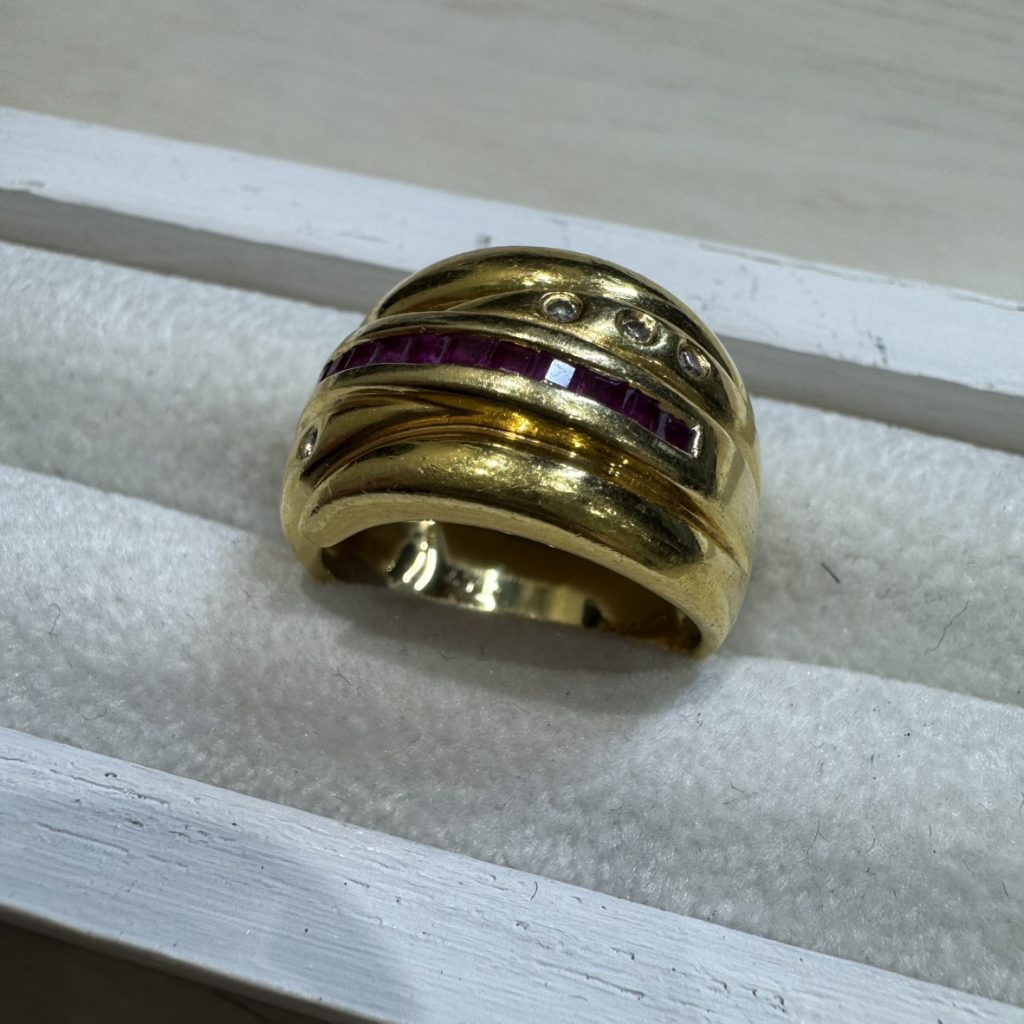 18K 宝石付きリング