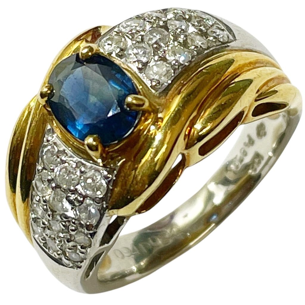 K18 Pt850 サファイア コンビ リング 指輪 買取