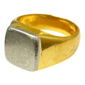 K18 Pt850 印台 リング コンビ 18金 プラチナ850 指輪