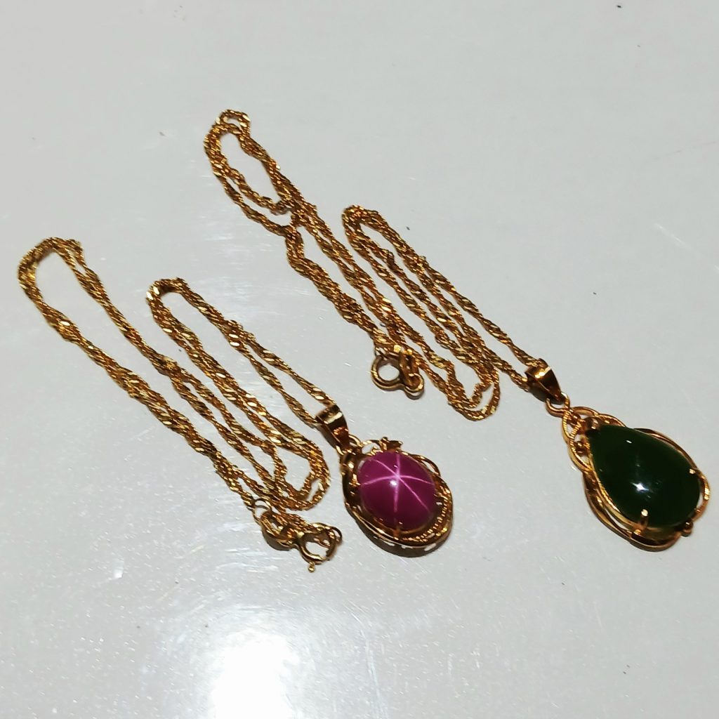 【K14ネックレスまとめ】14金・ルビー・翡翠・貴金属・アクセサリー