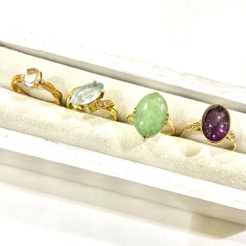 【K18ジュエリーまとめ】18金・クオーツ・翡翠・アメジスト・リング・貴金属・アクセサリー