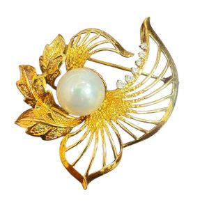 K18パールブローチ
