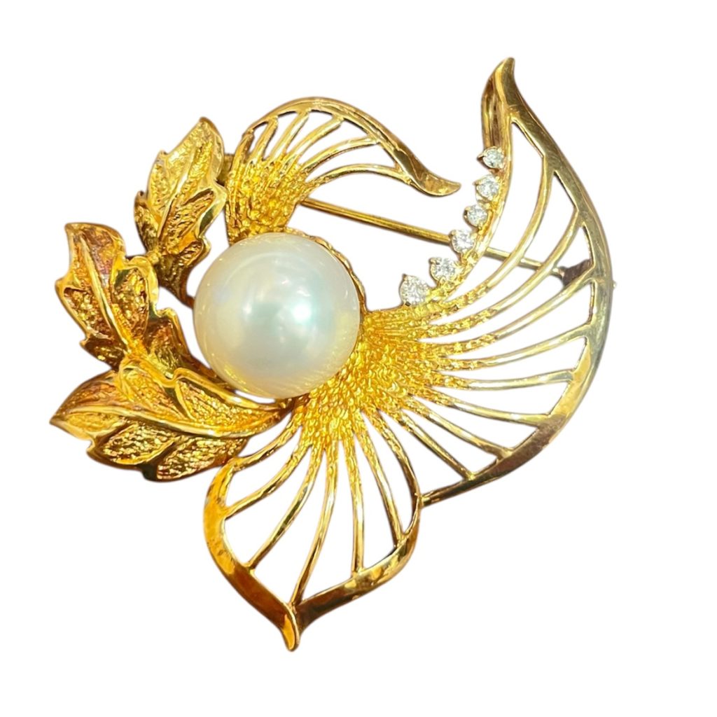 K18パールブローチ