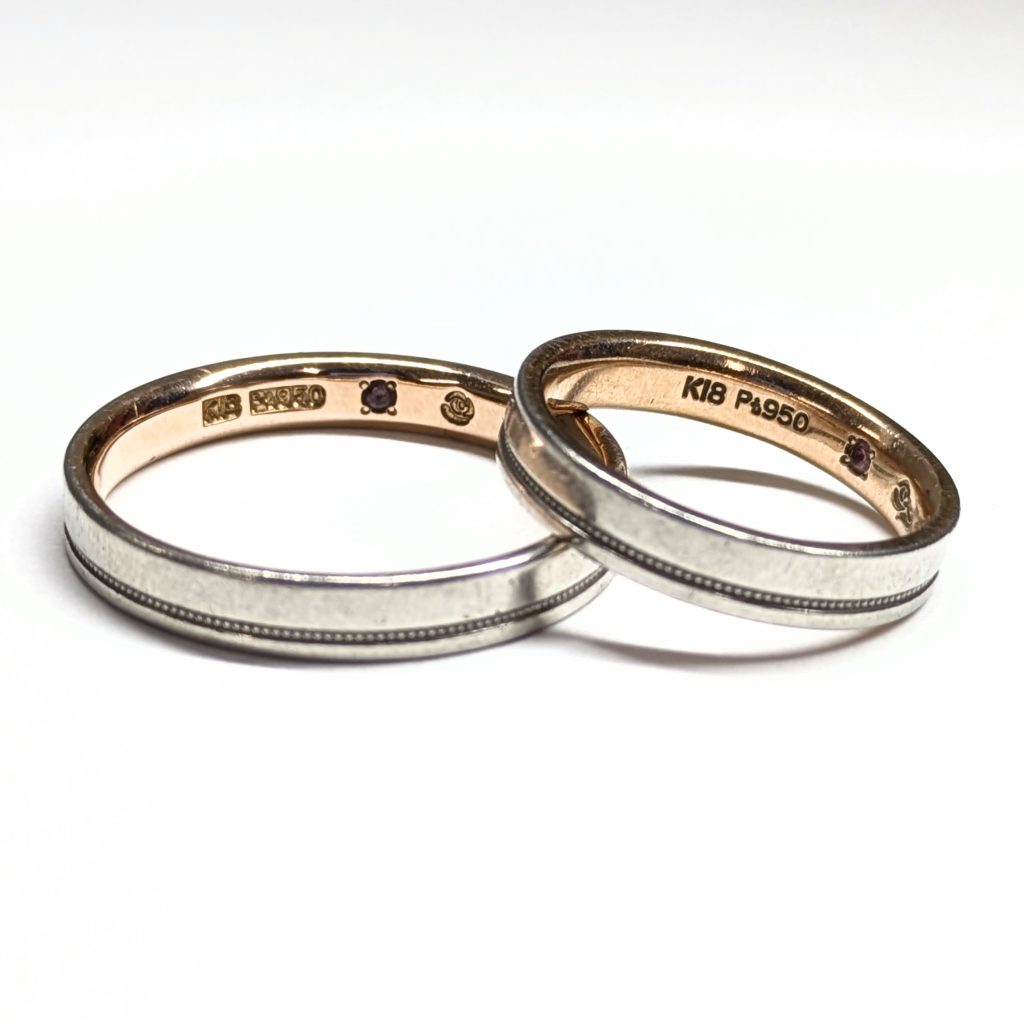 K18/Pt950 18金/プラチナ コンビ リング 指輪