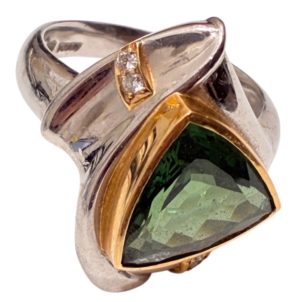 K18/Pt900 18金/プラチナ900 エメラルド リング　札幌市 東区 元町