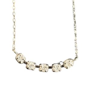 Pt850(プラチナ)　石付　ネックレス