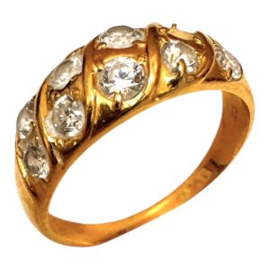 K18 750 YG ダイヤモンド付きリング(1つ欠けあり) 札幌市西区