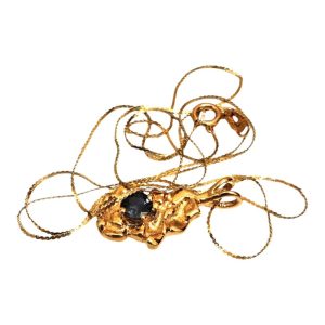 K18(18金) 750 ネックレス＋サファイア付きトップ 札幌市北区