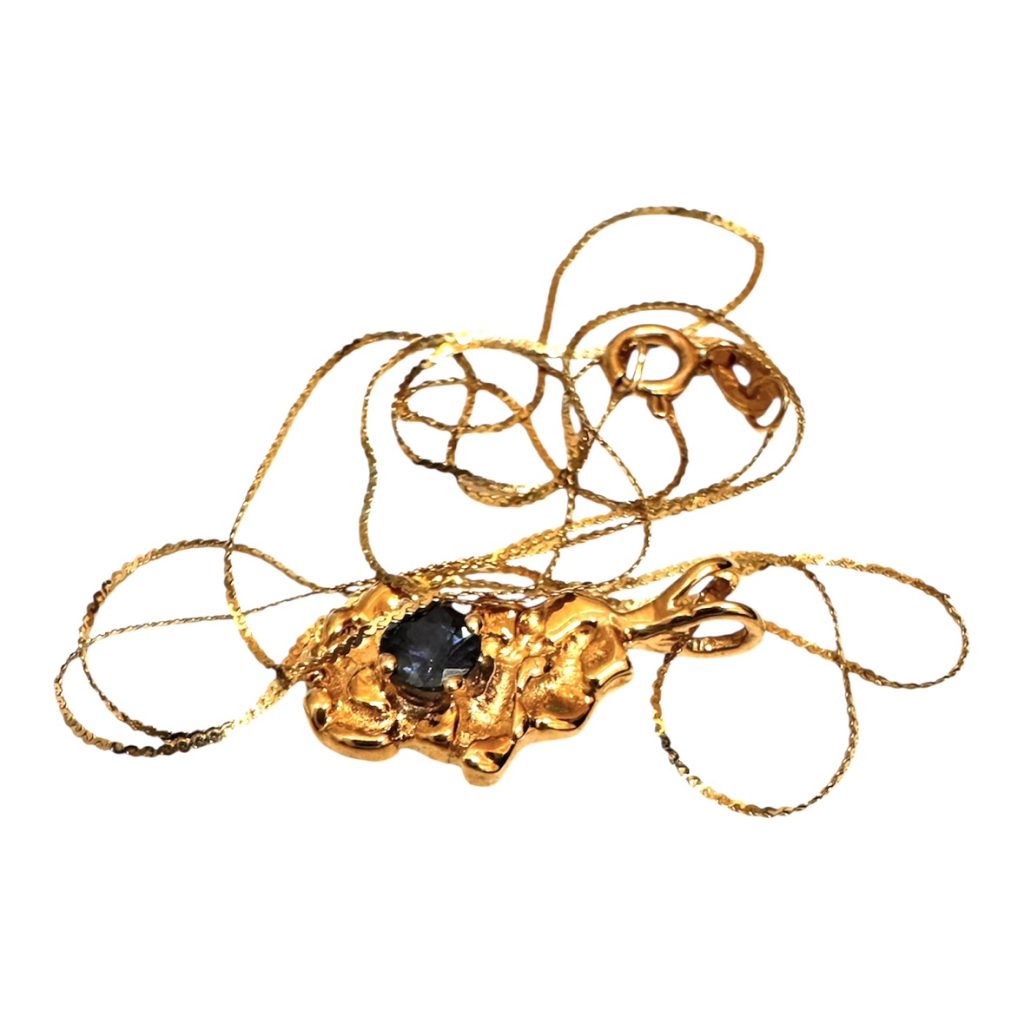 K18(18金) 750 ネックレス＋サファイア付きトップ 札幌市北区