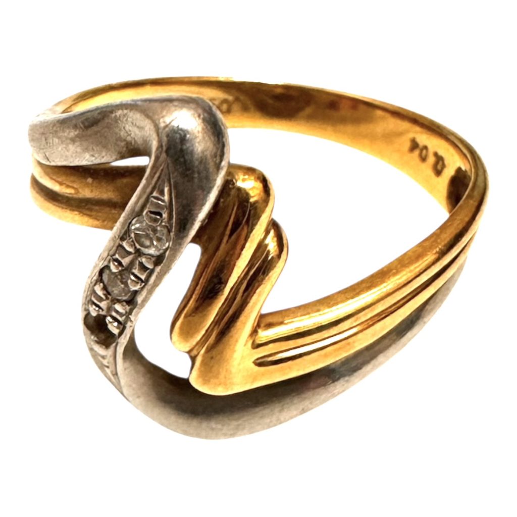 K18/Pt900 コンビ ダイヤ付きリング 札幌市白石区