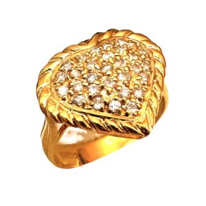 K18(750) YG ハート型リングダイヤ付き 札幌市西区