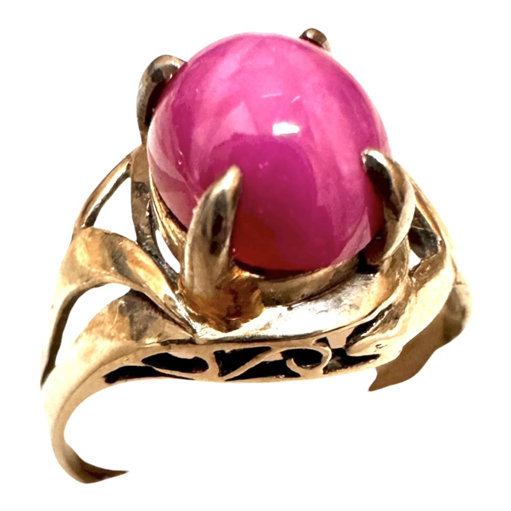 K18WG(18金ホワイトゴールド)  ピンク珊瑚付きリング 札幌市手稲区