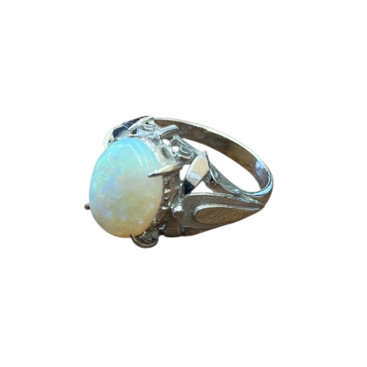 K14WG オパールリング　14金 ホワイトゴールド