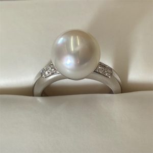 Pt900 パール付きリング　プラチナ900