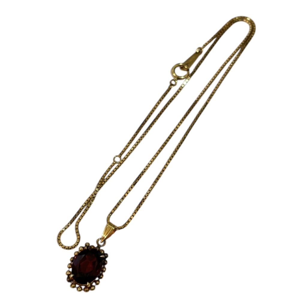 K18 ネックレス ガーネット 石あり 18金 アクセサリー