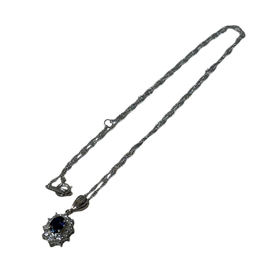 Pt850 ネックレス サファイア 石あり プラチナ アクセサリー