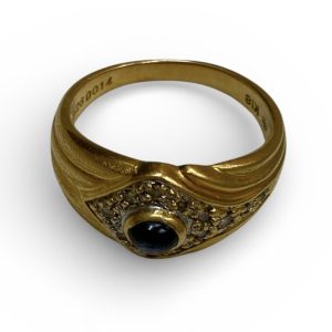 【K18 サファイア メレダイヤ リング】弘前市