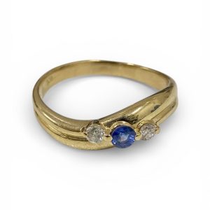 K18リング サファイア ダイヤ